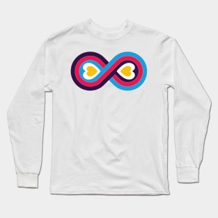 Polyamory Infinity Love Symbol - Double Heart  - (New Pride Colors!) Long Sleeve T-Shirt